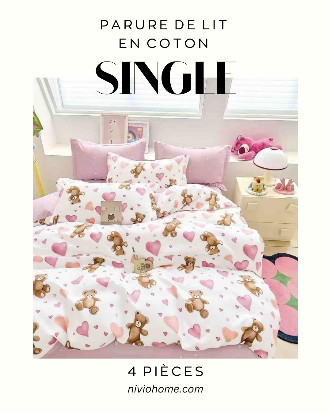 Linge de lit single en coton