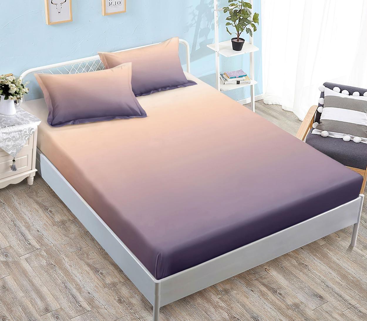 Housse élastique, 3 pièces, lit double, multicolore, dégradés